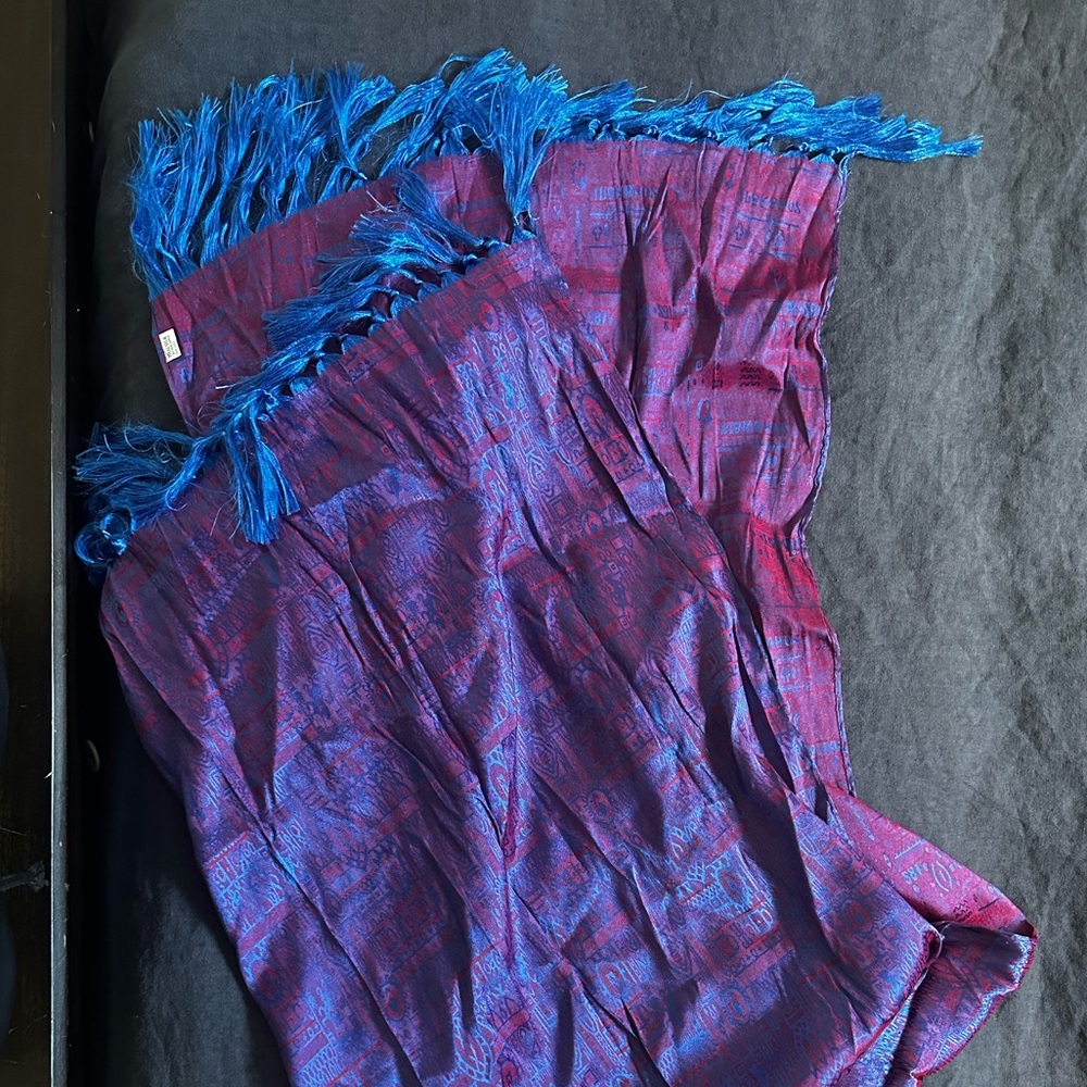 Thai Silk Scarf in Blue and Purple